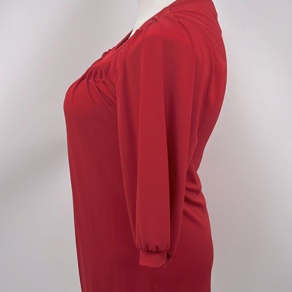 Rabbit Rabbit Rabbit red vintage pintuck dress size 12 - Picture 3 of 5